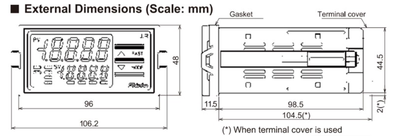 Bộ hiển thị số lắp mặt tủ điện có truyền thông RS-485 JIR-301-M, C5-detail