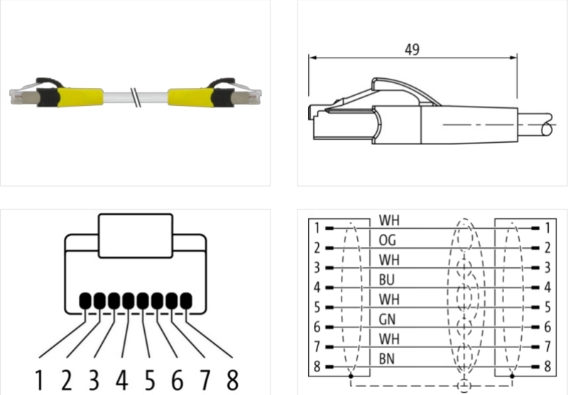 Cáp 1m có 2 đầu nối RJ45 male 0° / RJ45 male 0° shielded 7000-74711-7780100-detail