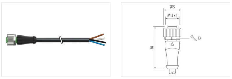 Cáp PVC 3m có đầu nối M12 female 0° A-code 4 chân 7000-12221-6140300 - detail
