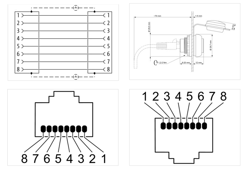 Đầu nối cáp mạng RJ45 lắp mặt tủ điện 4000-73000-0010000-detail