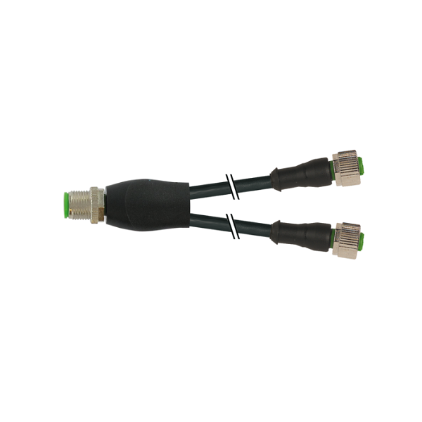 Đầu nối chia Y-Distributor M12 male / M12 female 0° A-code