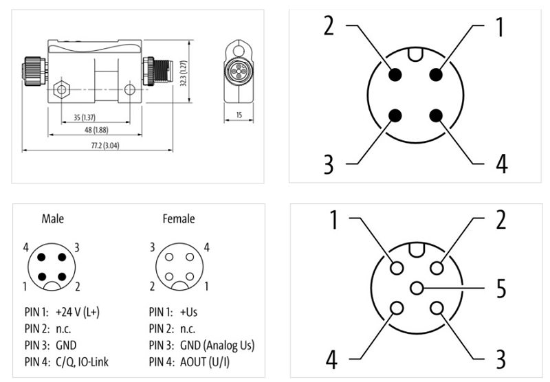 Đầu nối chuyển đổi IO-Link analog output 10VDC 5000-00501-2210000 - DETAIL