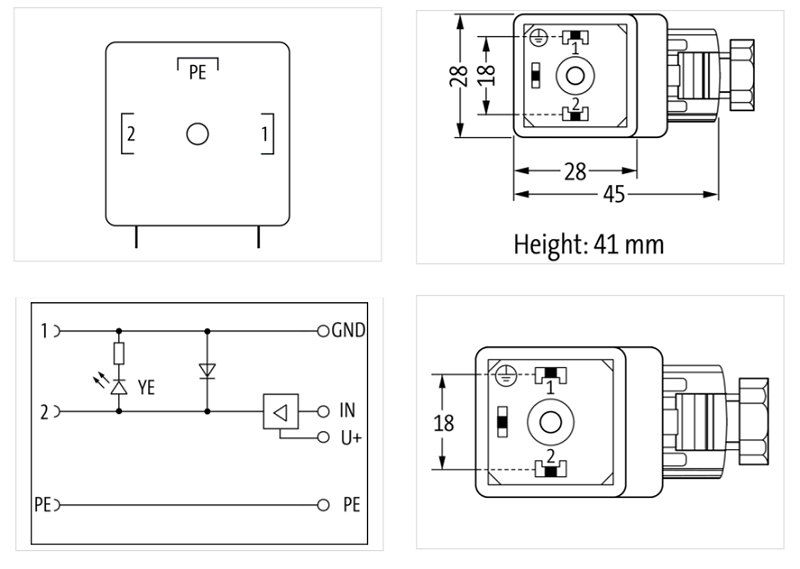 Đầu nối van điện từ FORM A 18MM SVS 7000-29481-0000000 - DETAIL