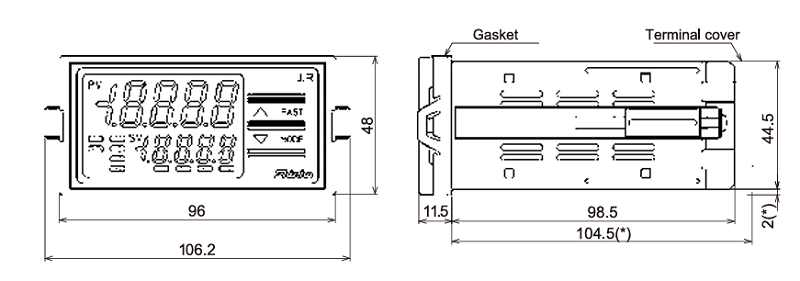 Đồng hồ đo hiển thị số kiểu lắp mặt tủ JIR-301-M1 - DIMENSION