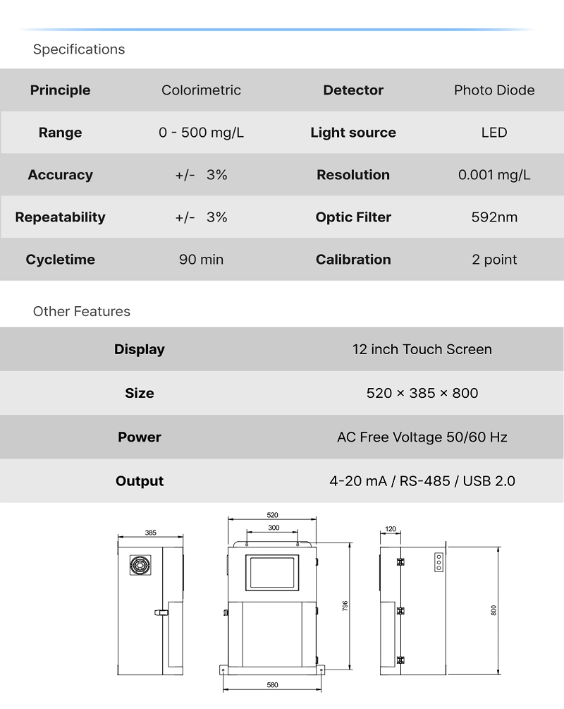 Máy đo COD trong nước của PCS ECOWATCH 1000 COD - spec