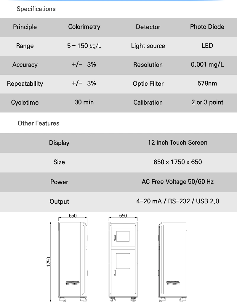 Máy đo Nitơ trong nước - ECOWATCH TN - spec
