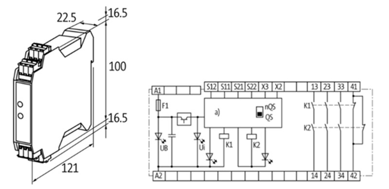 Rơ-le an toàn 3NO 1NC MIRO SAFE 3000-33113-3020012 detail