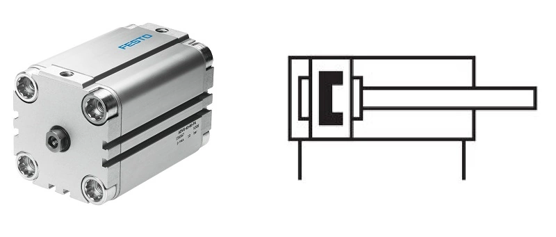 Xy-lanh compact ADVU-40-15-P-A 156542 của Festo - body