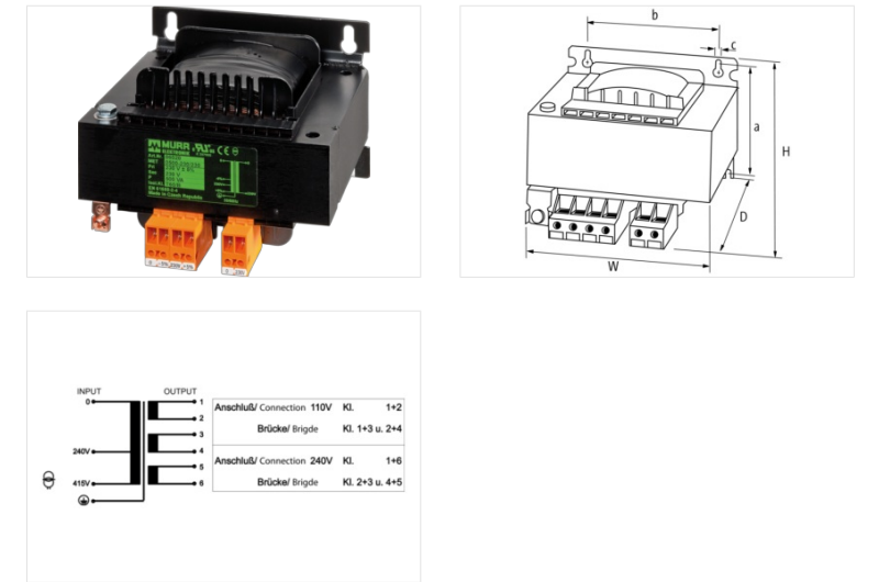 Biến áp cách ly 1 pha 500VA IN: 240-415VAC OUT: 110-110-20VAC 86025 - DETAIL