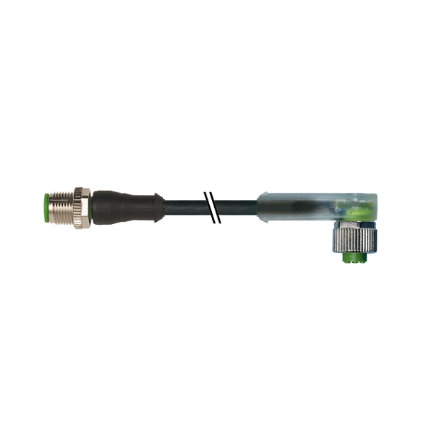 Cáp PUR 7.5m 2 đầu nối M12 male 0° / M12 female 90° A-code