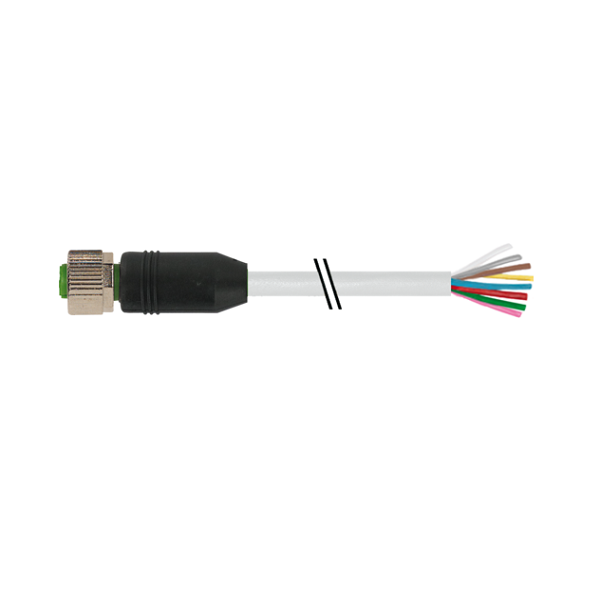 Cáp PUR dài 3m có đầu nối M12 female 0° A-code 8 chân 7000-17041-2950300 - HEADER