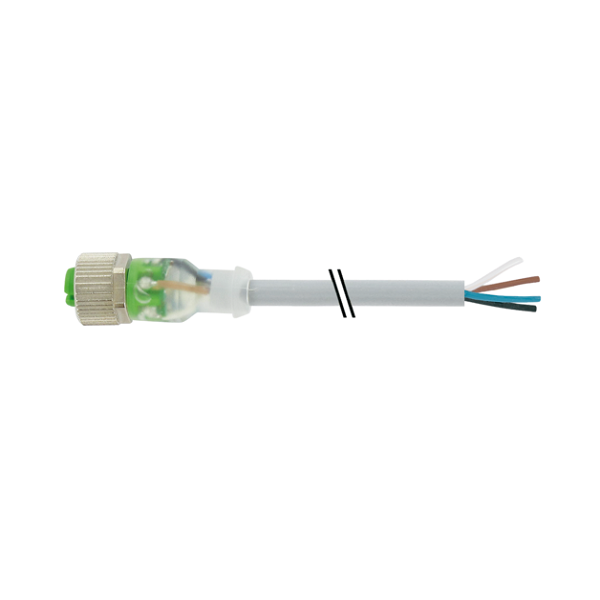 Cáp PUR dài 5m 1 đầu nối M12 female 0° A-code có LED 7000-12281-2330500 - HEADER