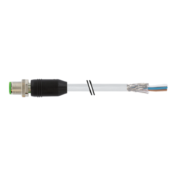Cáp shield dài 20m có đầu nối M12 male 0° A-code 4 chân