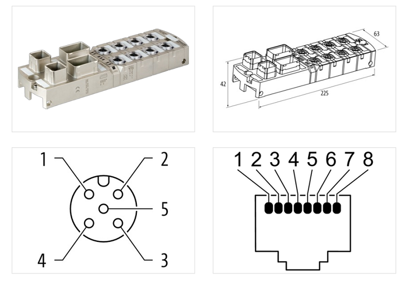 Mô-đun I/O phân tán MVK+ MPNIO DI8 DO8 IRT PUSH PULL 55529 - DETAIL