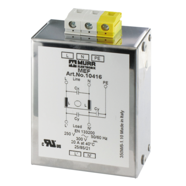 Bộ lọc nhiễu điện từ EMC 1 pha 1 tầng 250VAC 10A 10415