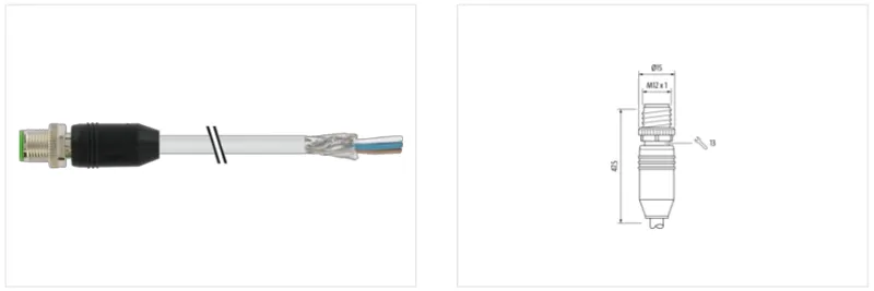 Cáp 10m bọc chống nhiễu có đầu nối M12 - detail 1