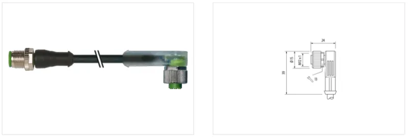 Cáp 1m 2 đầu nối M12 - detail 1