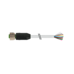 Đầu nối M12 female 0° A-code 8 cực có cáp dài 15m