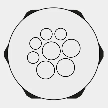 Đầu vào cáp tròn M40 cho 8 cáp - header