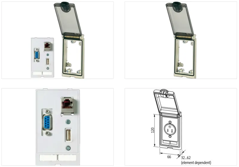 Ổ cắm lắp mặt tủ MODLINK MSDD - detail