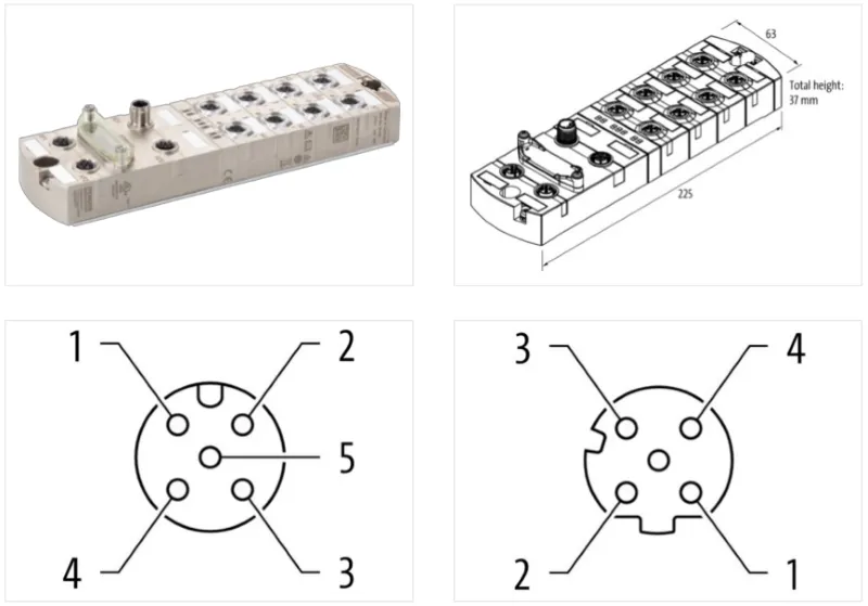 Trạm IO mạng Profinet MVK-MPNIO DIO16 M12L 4P 55160 - detail