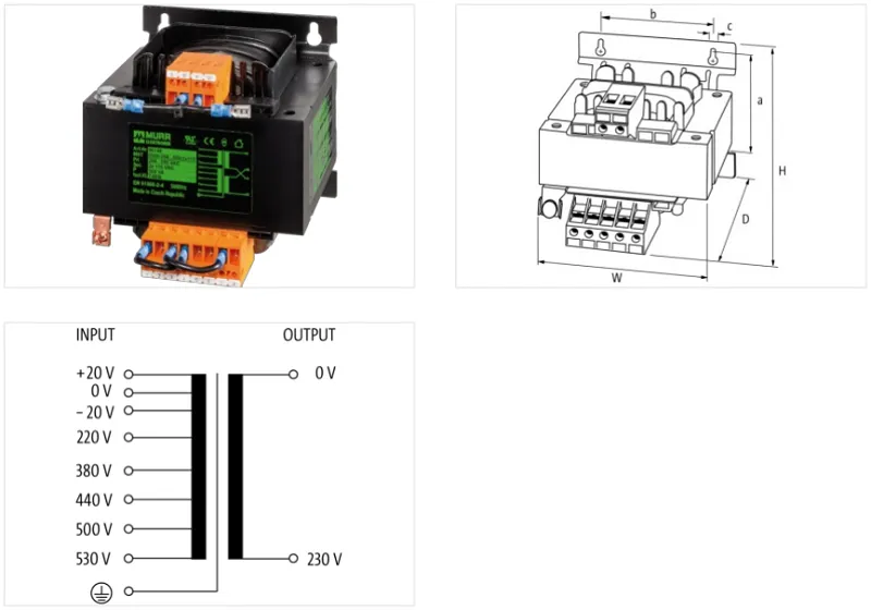 Biến áp cách ly 1 pha 500VA 866070 - detail