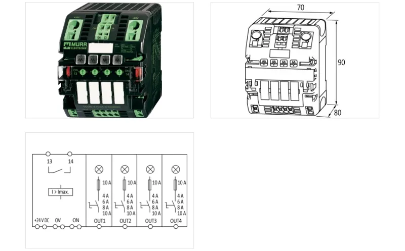 Bộ bảo vệ dòng DC 4 kênh 24V 10A 9000-41034-0401000 - detail