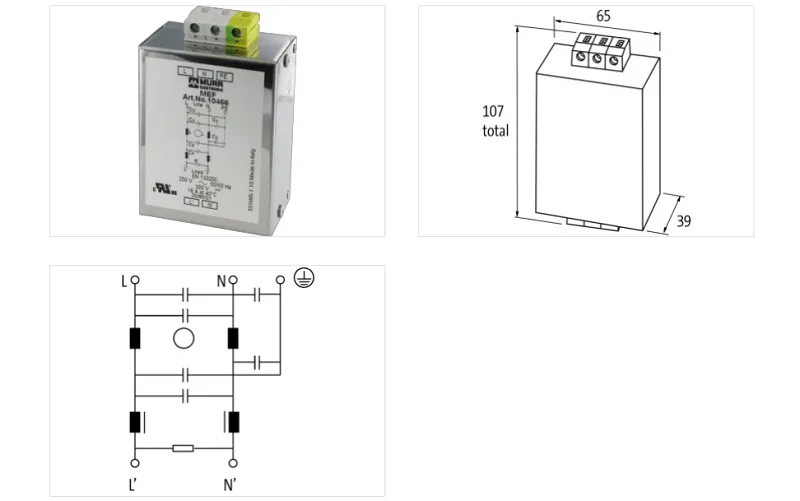 Bộ lọc nhiễu điện từ EMC 1A 10460 - detail