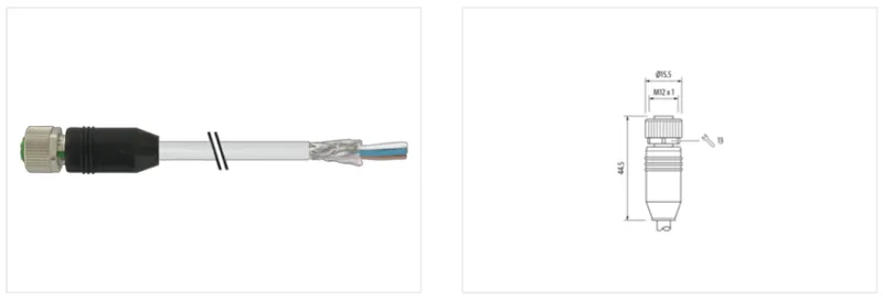 Cáp 15m bọc chống nhiễu có đầu nối M12 - detail 1