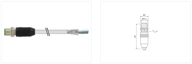 Cáp PUR 10m bọc chống nhiễu có đầu nối M12 - detail 1
