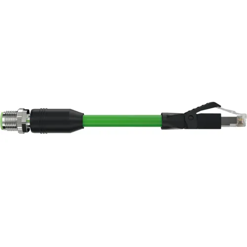 Cáp PUR bọc chống nhiễu dài 0.5m có 2 đầu nối M12-RJ45 - header