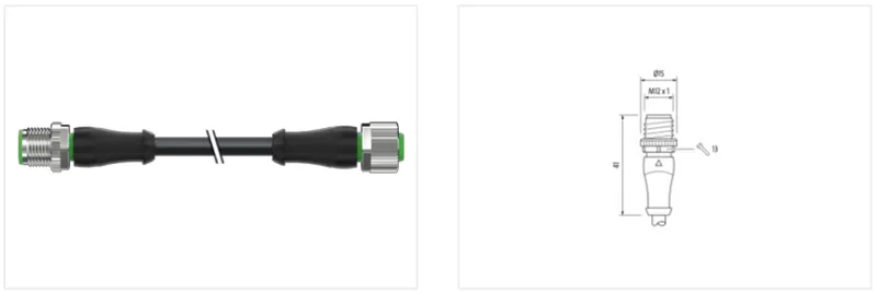 Cáp PUR dài 10m có 2 đầu nối M12 - detail1
