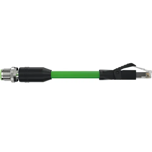 Cáp PUR dài 1m bọc chống nhiễu có 2 đầu nối M12-RJ45 - header