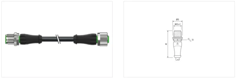 Cáp PUR dài 20m có 2 đầu nối M12 - detail1