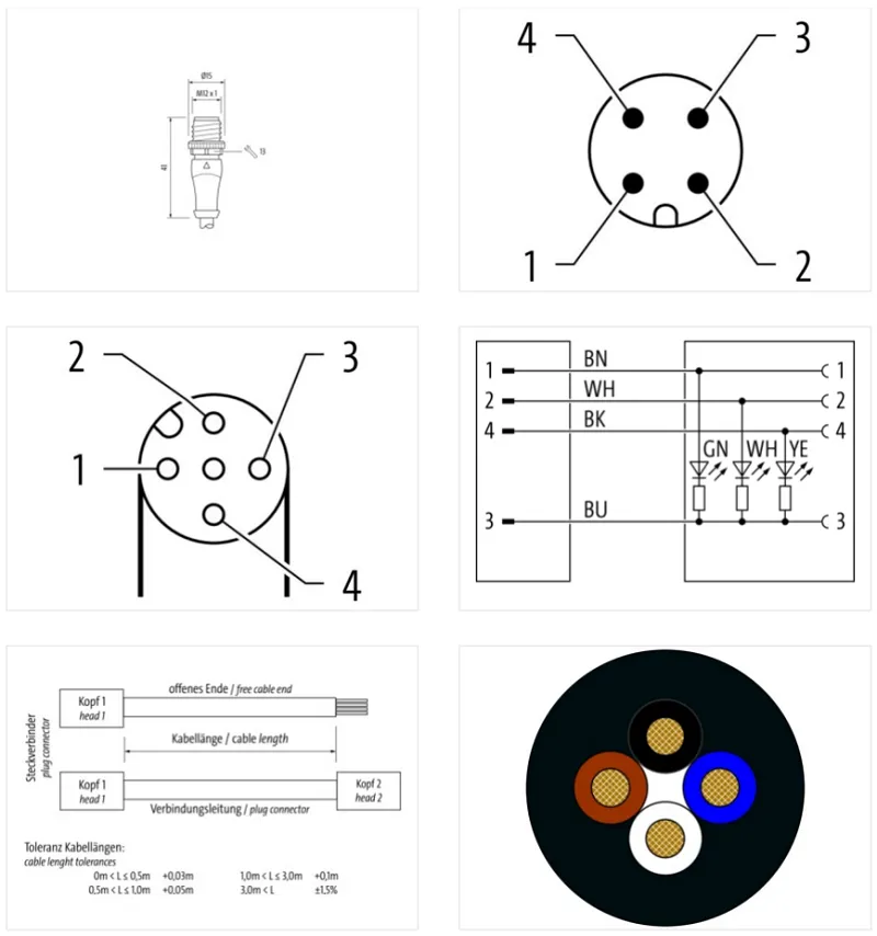 Cáp PUR dài 3m có 2 đầu nối M12 - detail2