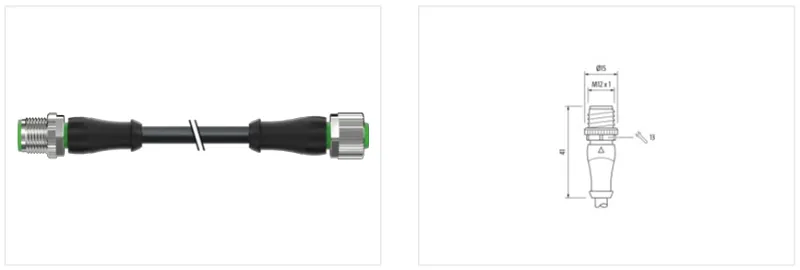 Cáp PUR dài 5m có 2 đầu nối M12 - detail1