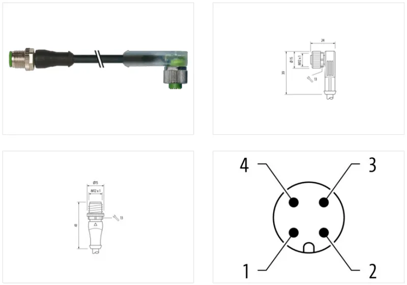 Cáp PUR dài 5m có 2 đầu nối M12 - detail1