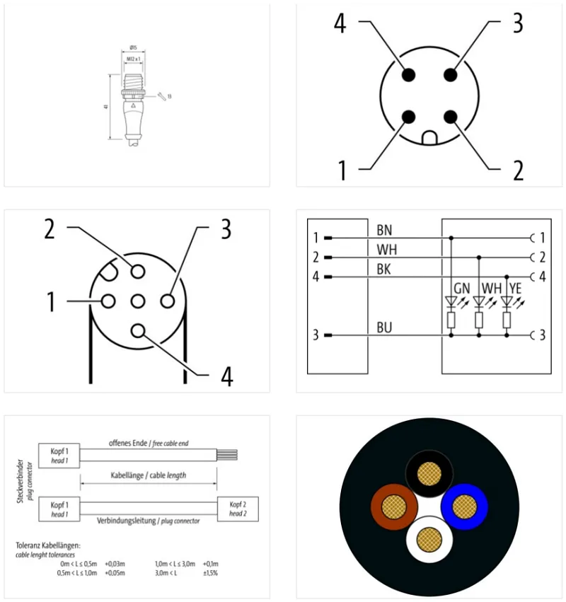 Cáp PUR dài 5m có 2 đầu nối M12 - detail2