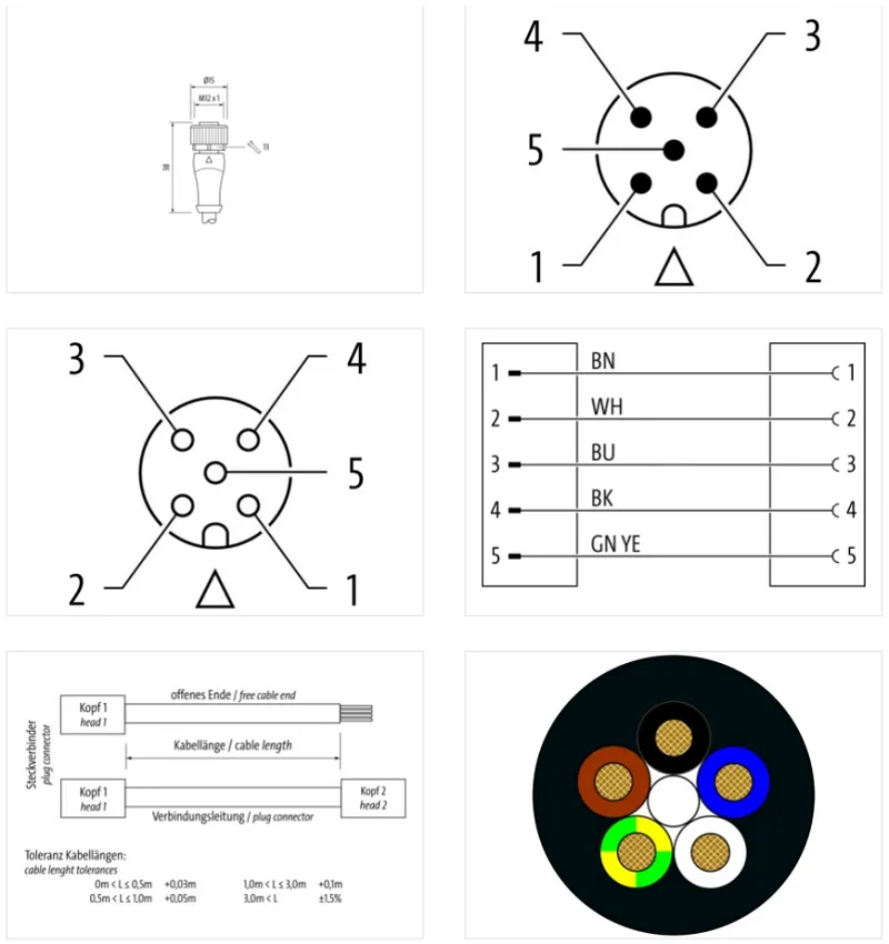 Cáp PUR dài 5m có 2 đầu nối M12 - detail2