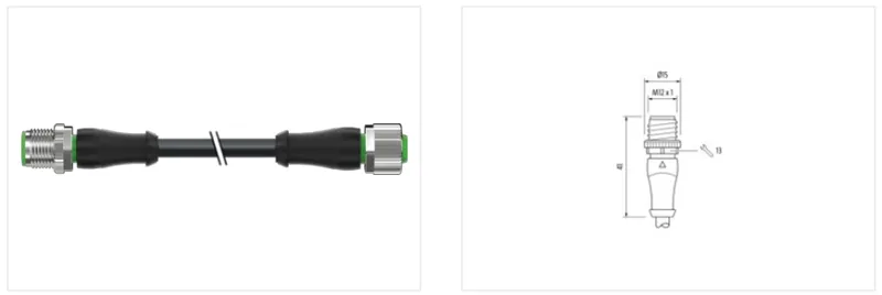 Cáp PUR dài 8m có 2 đầu nối M12 - detail1