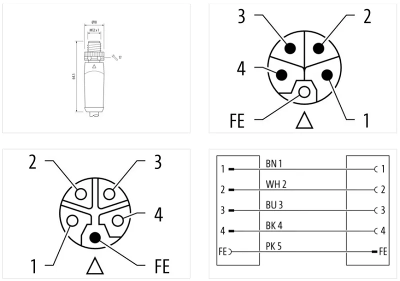 Cáp nguồn PUR 3m có đầu nối M12 - detail2