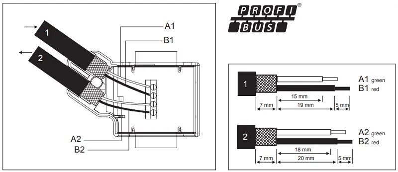 Đầu nối profibus 35° không có PG - detail