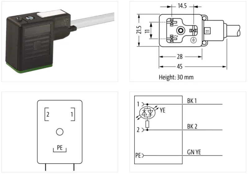 Đầu nối van form BI-11mm có 5m cáp PUR - detail 1