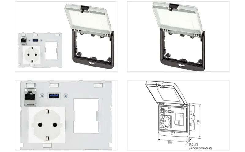 Bộ giao tiếp kết nối mặt tủ điện kép 4000-68524-4303001 - detail