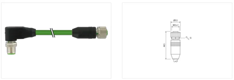 Cáp bọc chống nhiễu dài 15m có 2 đầu nối M12 - detail1