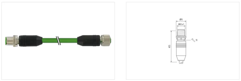 Cáp bọc chống nhiễu dài 5m có 2 đầu nối M12 - detail1