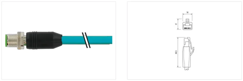 Cáp chống nhiễu dài 10m có 2 đầu nối M12 male 0° A-code / RJ45 - detail1