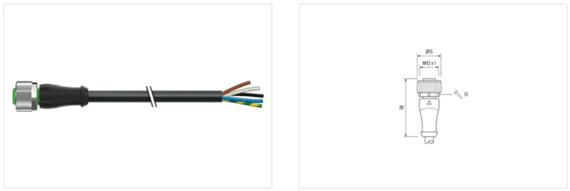 Cáp dài 5m có đầu nối M12 female - detail1