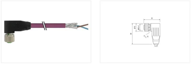 Cáp mạng chống nhiễu dài 10m có đầu nối M12 female - detail1