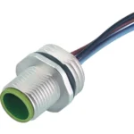 Đầu nối lắp vách M12 male A-code 4 chân có sẵn 0.2m dây - header